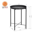 thumbnail image 4 of Buro Mesa de Centro Blanca con Bandeja Mesa Auxiliar de Metal,Negro FurnitureR Moderno, 4 of 7