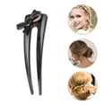 thumbnail image 3 of Unique Bargains 1 Pc Chignon Pin Bow Hair Hairpin for Women Black, 3 of 5