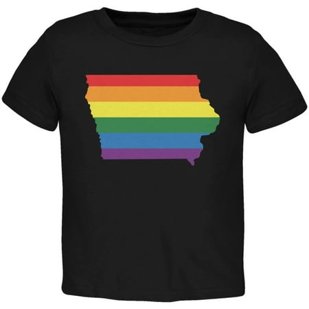 

Iowa LGBT Gay Pride Rainbow Black Toddler T-Shirt - 3T