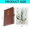 thumbnail image 2 of Planner 2024, Academic Calendar 5.4" x 8.3", Daily and Monthly Agenda with Pen Holder, Vegan Leather Hard Cover,brown, 2 of 5