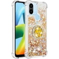thumbnail image 3 of Glitter Clear Sparkly Bling Case for Xiaomi Redmi A1, Rugged Shockproof Flowing Liquid Floating Cover for Women with Ring Holder Phone Case for Xiaomi Redmi A1  Gold, 3 of 14