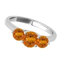 thumbnail image 3 of Mauli Jewels Engagement Rings for Women 2.15 Carat Three Stone Citrine Ring 4-prong 10k White Gold, 3 of 7
