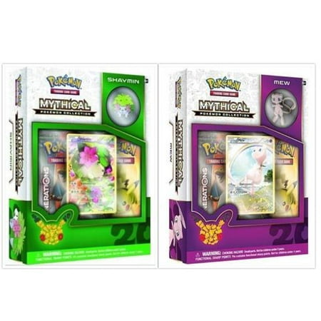 - Pokemon TCG Mew and Shaymin Mythical Collection Box Bundle. 1 of Each Mythical Collection, including 2 Booster Packs from the Pokemon Generations 20th Anniversary Set and Rare Promo Card
