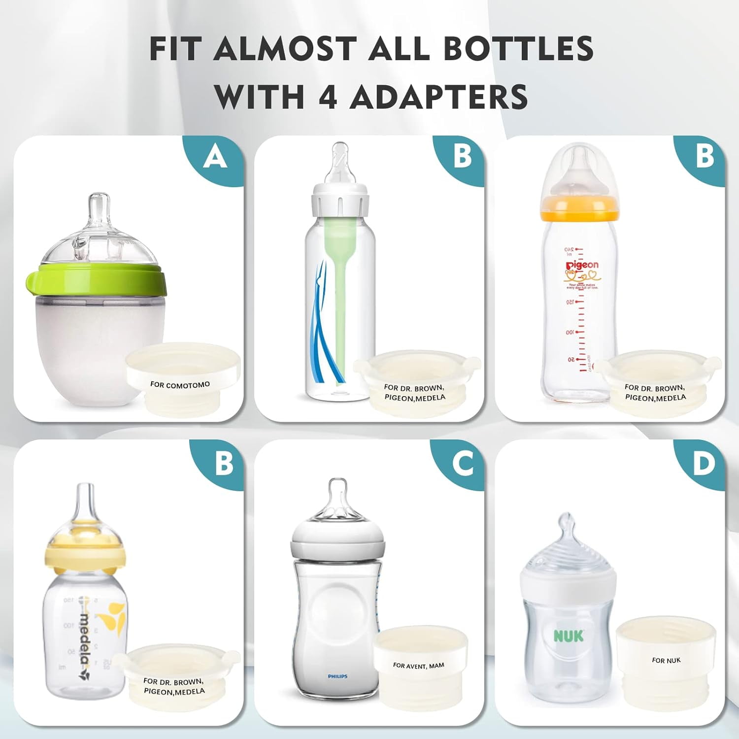 Swadeshgoods Portable Bottle Warmer, Fast Baby Bottle Warmer with 4 Adapters, Rechargeable On-The-Go Warmer with Precise Temperature Control for Breastmilk & Formula