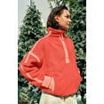 thumbnail image 3 of Winter Women's Oversized Half-Zip Sherpa Pullover Cozy Fleece Sweatshirt with Pockets Soft Fuzzy Loungewear for Cold Weather, 3 of 10