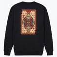 thumbnail image 3 of Lotusprint LLC Couple Pocker Card Queen and King Graphic Valentine Black Classic Unisex Crew-neck Sweatshirt Gildan 18000 L, Couple Gift Sweatshirt, 3 of 4