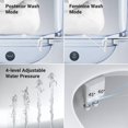 thumbnail image 3 of Accesorio de bidé para inodoro Boquillas retráctiles dobles Entrada de acero inoxidable Bidé ultrafino no eléctrico para inodoros existentes Presión de agua ajustable para lavado trasero/femenino (bla, 3 of 8