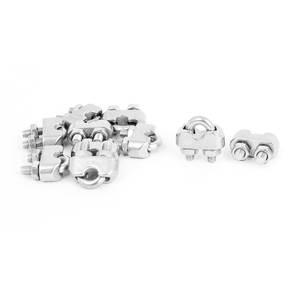 Abrazaderas de cable de acero inoxidable de 5 mm 1/5" 10 piezas