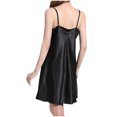 thumbnail image 4 of BRGZLK Sleepwear Sexy Lingerie Nightgown Lace Chemise Satin Slip Silk Negligee Nightie Bridal Babydoll for Women Black M, 4 of 4