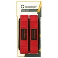 Harbinger Padded Leather Lifting Straps, Red