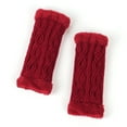 thumbnail image 4 of Luxalzxs Women Winter Warm Knit Fingerless Gloves Hand Crochet Thumbhole Wrist Arm Warmers Mittens, 4 of 5