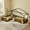 Black, variant on Double Twin Size Bed with House Shaped for Kids, Metal Floor Platform Bed for Kids with Fence for 2, L-Shaped and without Slats, White