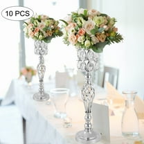 10-Pack Wedding Vases Centerpiece Crystal Beaded Electroplated for Table Decor Ceremony Reception