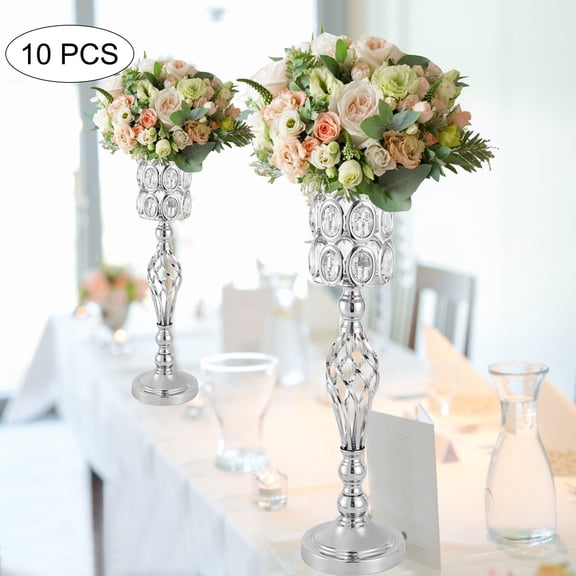 10-Pack Wedding Vases Centerpiece Crystal Beaded Electroplated for Table Decor Ceremony Reception