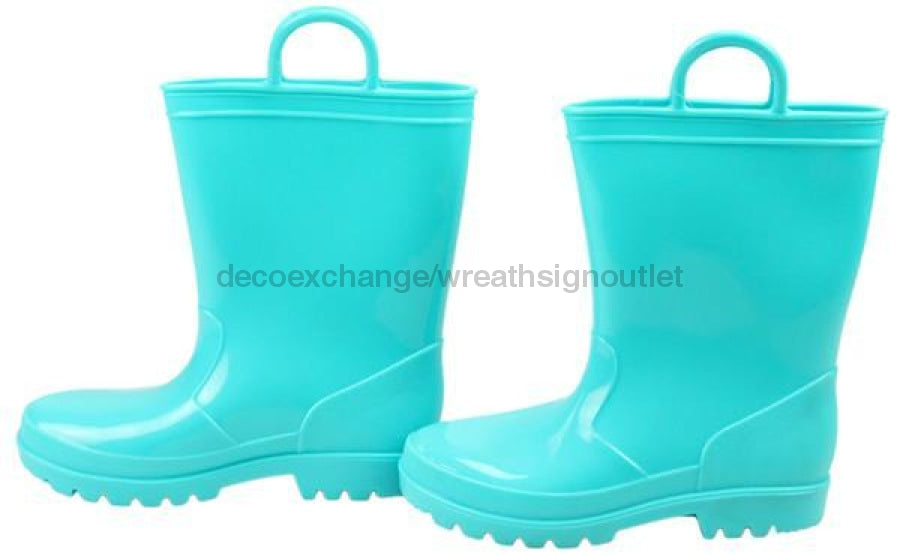 Pvc Rain Boots W/Loops 8" Base Turquoise MD072430