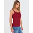 thumbnail image 6 of ANRABESS Women's Spaghetti Strap Ribbed Tank Top Sleeveless Camisole Tops Slim Fitted Scoop Neck Going Out Tops Basic Layering Shirts Summer Outfits Red S, 6 of 12