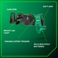 thumbnail image 3 of Metabo HPT 18V MultiVolt Cordless Reciprocating Saw, Orbital Cut Mode, 36% Less Vibration, 1-1/8" Stroke Length, 3,000 SPM, LED Light, Tool Body Only, CR18DBQ4, 3 of 14