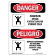 thumbnail image 1 of SignMission OS-DS-A-1218-VS-1085 12 x 18 Po Signe de Danger OSHA - Espace Confiné Entrer Permis de Réservoir Bilingue, 1 of 1