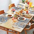 thumbnail image 2 of Multicolor Ethnic Geometric Patchwork Pattern Summer Placemats Table Placemats Set Of 4-Linen Kitchen Washable Placemats Table Mats 11.8"x17.7" Non-Slip Heat Resistant, 2 of 6