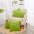 thumbnail image 3 of Deconovo Corduroy Fundas de cojines Juego de 4 – Machine Washable Home Decor for Sofa, Dormitorio | Bright Lime Green, 12x20 Inch, 3 of 4