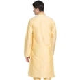 thumbnail image 2 of SKAVIJ Art Silk Kurta for Men Embroidered Indian Party Casual Shirt Medium Beige, 2 of 6