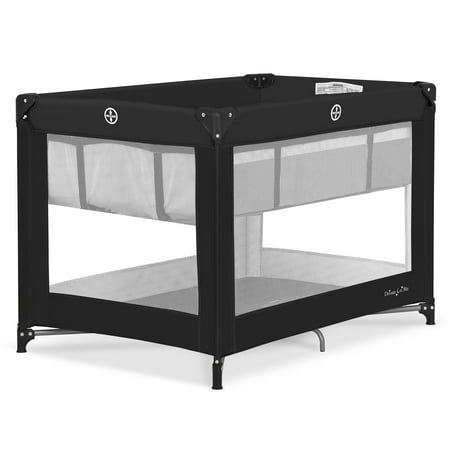 dream on me zazzy portable play yard with bassinet  black