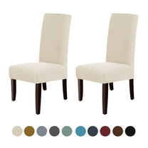 Chair Covers Dining Room, Stretch Textured Grain Dining Chair Slipcover ,2PCS  cream color