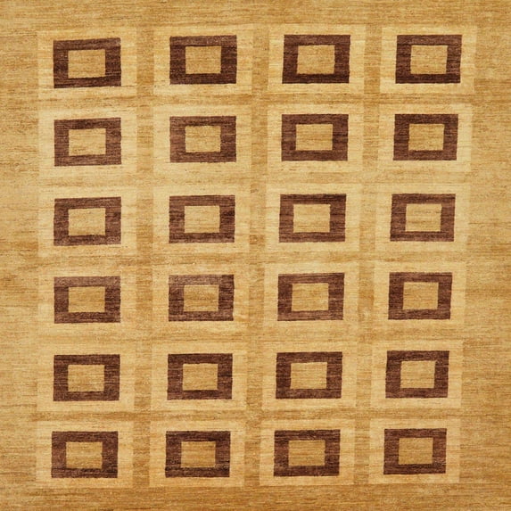 Ahgly Company Indoor Square Abstract Sedona Brown Abstract Area Rugs, 3' Square