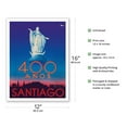 thumbnail image 2 of Santiago Chile - 400 Años (400 Years) Anniversary - Virgin Mary Statue San Cristobal Hill - Vintage Travel Poster c.1941 - Bamboo Fine Art 290gsm Paper (Unframed) 12x16in, 2 of 4
