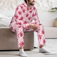 thumbnail image 7 of Sikiie Pink gift with ribbon Print Mens Pajama Set, Soft Warm Long Sleeve Sleepwear, Cozy Button-Down Pjs for Men-XX-Large, 7 of 7