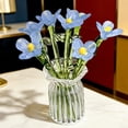 thumbnail image 3 of Mini Glass Flowers in Vase, 7 Color Hand Blown Miniature Glass Bouquet, Tiny Decorative Crystal Floral Figurines for Tiered Tray, Office Desk, Home Decor (White,1 PC), 3 of 7