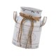thumbnail image 4 of Jarrón de leche con arreglo floral y asa, florero decorativo para plantas y macetas. Blanco, 4 of 9