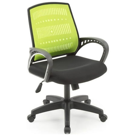 UPC: 0195583722330 | Contemporary Home Living 38  Green and Black Adjustable Swiveling Office Chair with Padded Seat