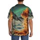 thumbnail image 3 of Fotbe Space Adventurer Cat Camisa Estampada de Manga Corta para Hombre, Casual de Verano, Estilo Playero, Sin Arrugas-XX-Large, 3 of 5