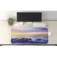 thumbnail image 2 of Beach Computer Mouse Pad, Dream Sky with Rainbow Colors in the Morning Seascape Fantasy Imaginary Planet Photo, Rectangle Non-Slip Rubber Mousepad X-Large, 35" x 15", Blue Purple, by Ambesonne, 2 of 2