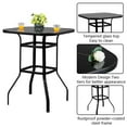 thumbnail image 5 of Lowestbest 31"x 31" x 40" Bar Table, Outdoor table, Wrought Iron Glass High Table, furniture Outdoor Patio Table, Black, 5 of 8