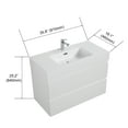 thumbnail image 4 of 36" Bathroom Vanity with Sink, Large Storage Wall Mounted Floating Bathroom Vanity for Modern Bathroom, One-Piece Black Sink Basin without Drain and Faucet, White, 4 of 9
