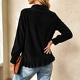 thumbnail image 6 of Cmtiyu Fashion Jackets for Women Long Sleeve Round Neck Button Down Black Corduroy Jacket with Ruffled Hem Casual Fall Outerwear Jacket S-3XL, 6 of 6