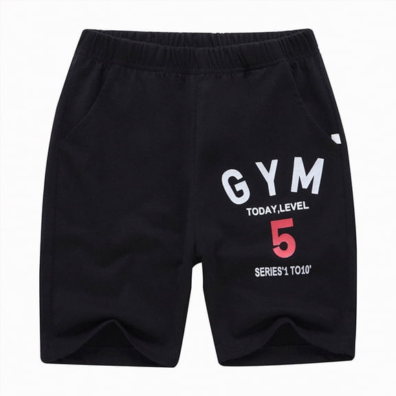 Kogui Baggy Shorts Kids Boys Boy's Athletic Shorts Kids Youth Active Performance Basketball Shorts with Pockets Elastic Waistband Size 10-12 (Black,10-12 Years)