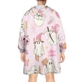 thumbnail image 2 of Wearable Oversized Blanket,Kawaii Halloween Ghost Pattern Wearable Blanket Hoodie for Adults,Cozy Hooded Blankets with Super Pockets,Super Warm Fuzzy Pullover for Women & Men, 2 of 6