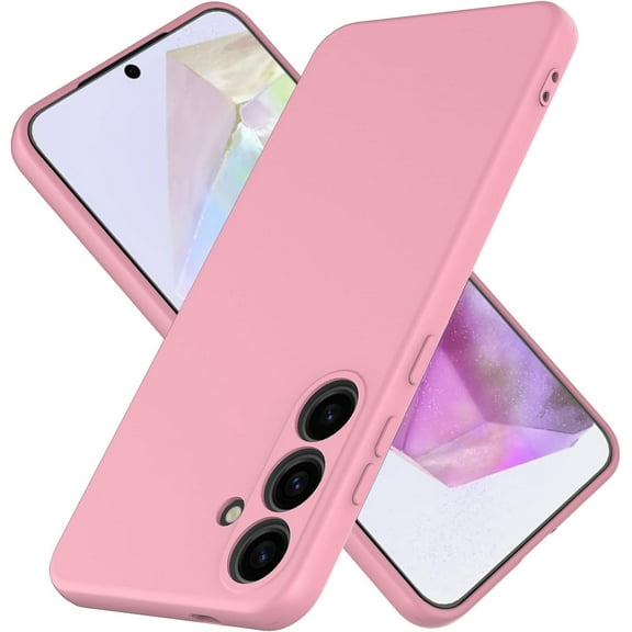 Slim Liquid Silicone Case for Samsung Galaxy A35 5G,with Scratch-Resistant Microfiber Lining Shockproof Soft Silicone Protective Case for Samsung Galaxy A35 5G (Pink)