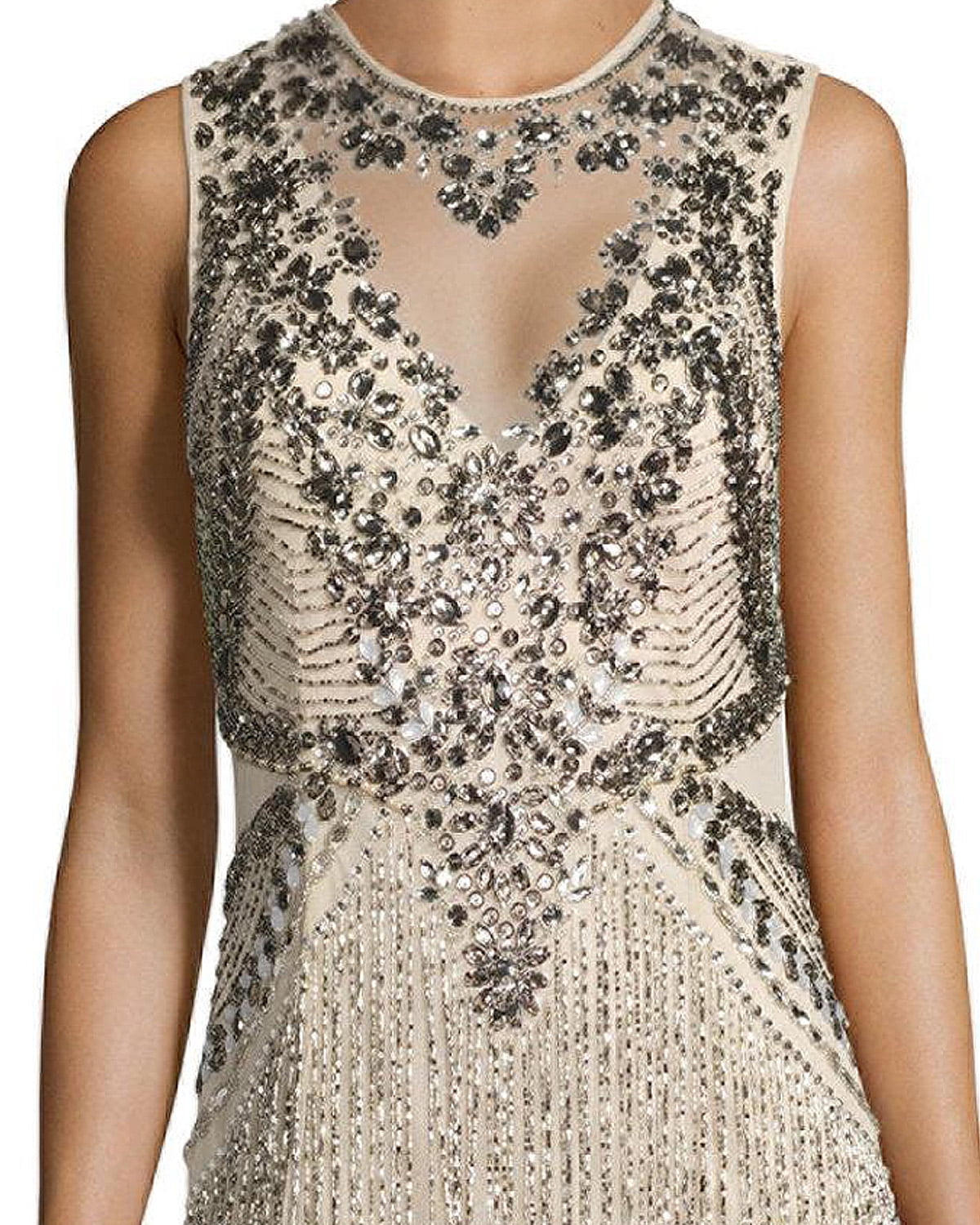 aidan mattox beaded fringe dress Aidan Mattox Cocktail Dress Blue Embellished