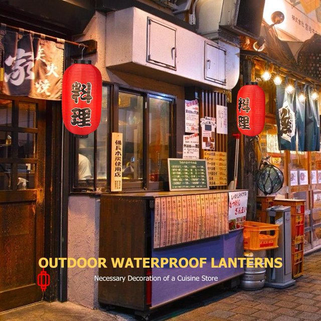 Linternas de Ramen de 10 pulgadas Chochin 2/4 Uds. Linternas de festival rojas para decoración de Bar de fiesta