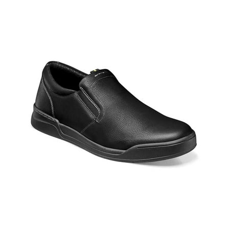 

Nunn Bush Tour Work Plain Toe Slip On Walking Shoes Black Smooth 84973-005