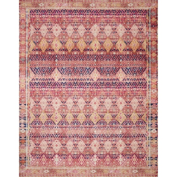 Loloi Layla LAY-15 Printed Magenta / Multi Area rug 2'-6" x 12'-0"