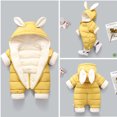 thumbnail image 4 of Mercatoo Baby Girls Hooded Romper Outerwear Winter Rabbit Ear Thick Jacket Toddler Girls Long Sleeve Coats 1 to 18 Months, 4 of 9
