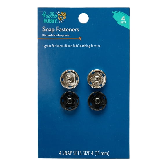 Hello Hobby Size 4 Snap Sew-On Fasteners for Sewing Projects