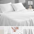 thumbnail image 4 of Purity Home 3-Piece 100% Brushed Organic Cotton Percale Bedsheet Set, 300 Thread Count Breathable, Super Soft & Cozy Bedding, Twin, Bright White, 4 of 14