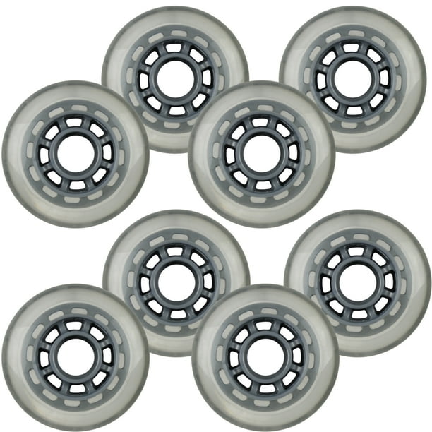 Inline Skate Replacement Wheels 76mm 78A Grey/Silver 8 Pack Walmart