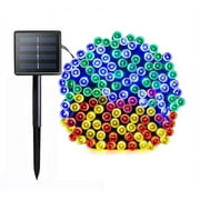 RELIGHTABLE Multi Color Solar Outdoor String Christmas Lights 36Ft 100 LED Patio Lighting for Yard Gazebo Party Wedding Tents Porch Xmas Garden Backyard Tree Decorations Balcony Decor Lights 100KX1
